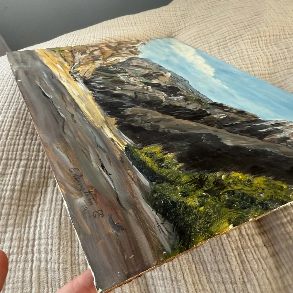 Original 12" x 16" painting on board of lava falls - Picture 3 of 4